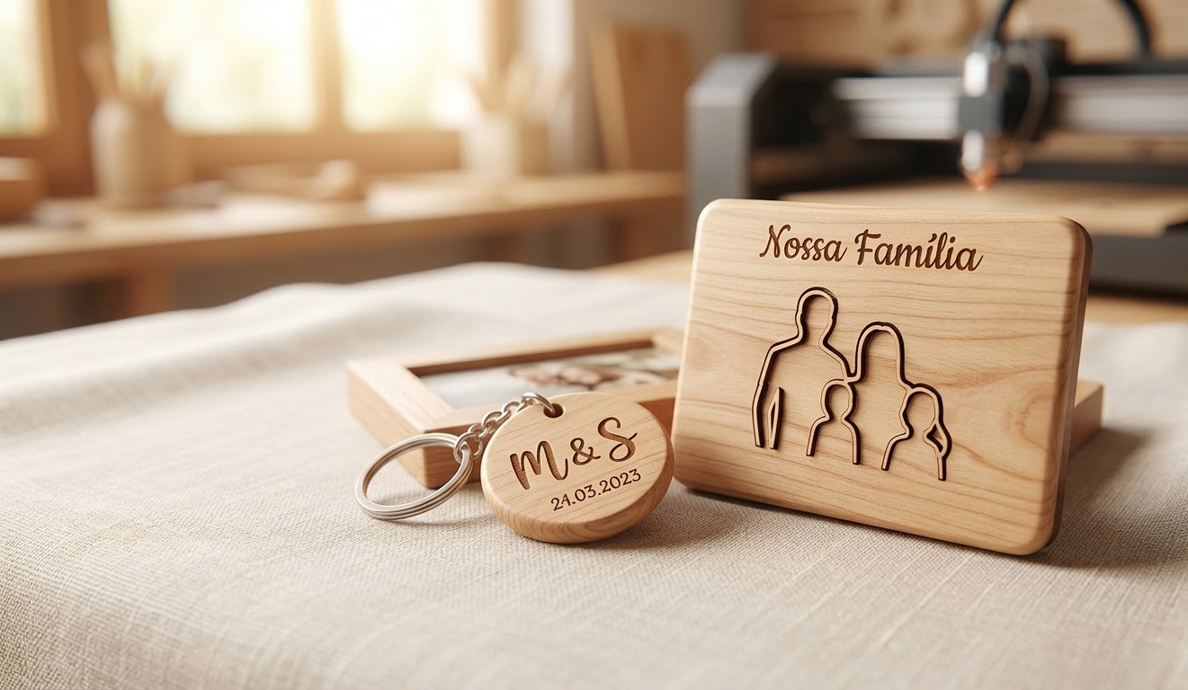 Sua ideia merece destaque. Conte com nosso corte e gravação a laser e surpreenda em cada detalhe.